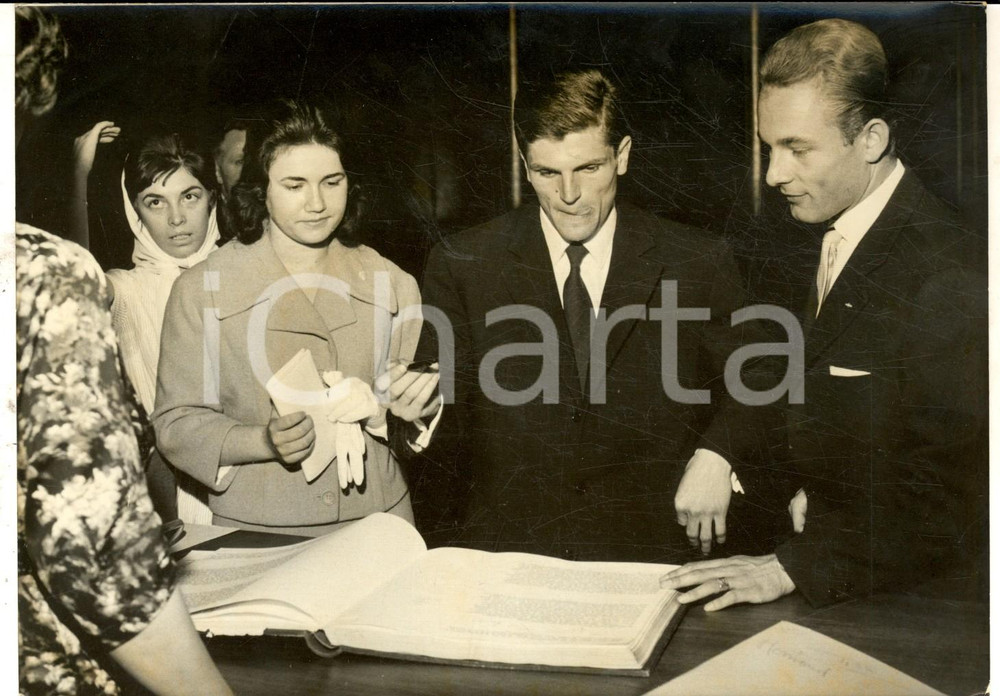 Fotografia d epoca originale 1959 BOULOGNESURSEINE Mariage athlÃ¨te Jocelyn DELACOUR  MichÃ¨le GROS Photo 1