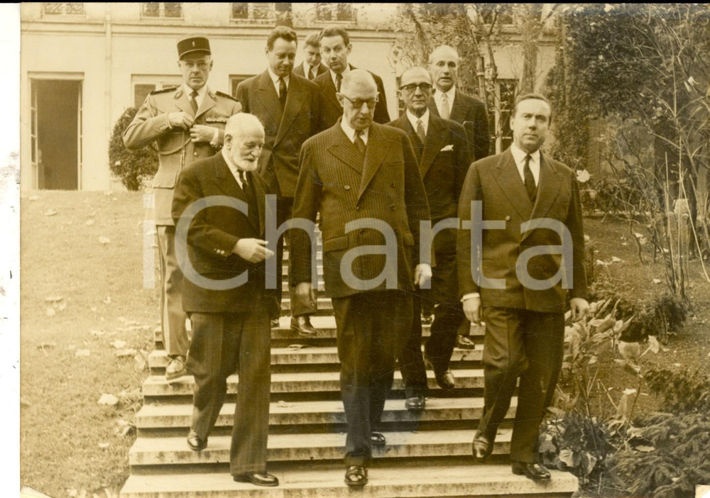 Fotografia d epoca originale 1959 PARIS Visite Charles DE GAULLE Ã  l Ecole Nationale d Administration 1