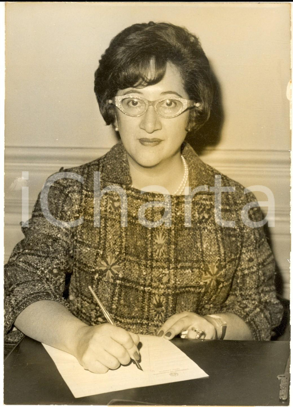 Fotografia d epoca originale 1962 PARIS Carmen YDIGORAS de McGARVIE MUNN premiÃ¨re ambassadrice accrÃ©ditÃ©e 1