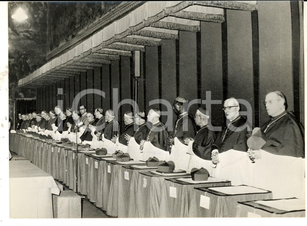 Fotografia d epoca originale 1963 ROMA CAPPELLA SISTINA Cardinali in conclave per elezione nuovo Papa Foto 1