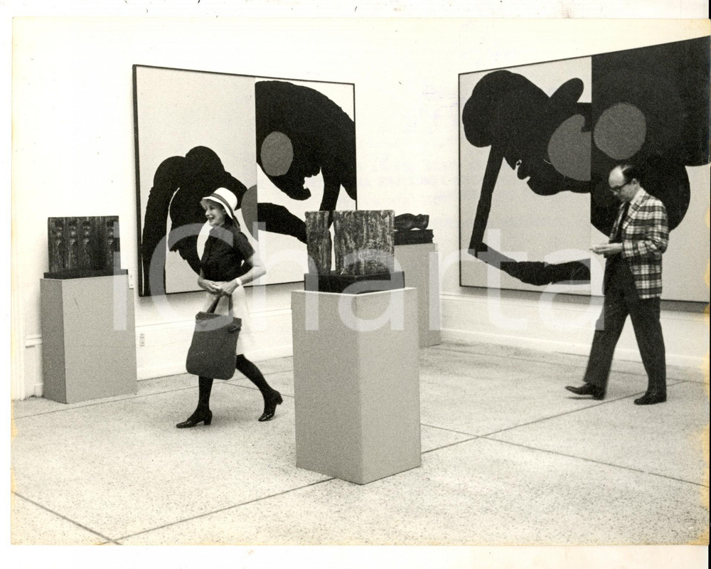Fotografia d epoca originale 1968 BIENNALE VENEZIA Padiglione SPAGNA con opere Luis FEITO LOPEZ Foto 24x18 1
