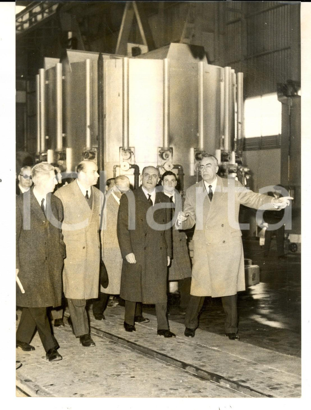 Fotografia d epoca originale 1963 NOVI LIGURE Ministro Giorgio BO inaugura nuovo stabilimento ITALSIDER Foto 1