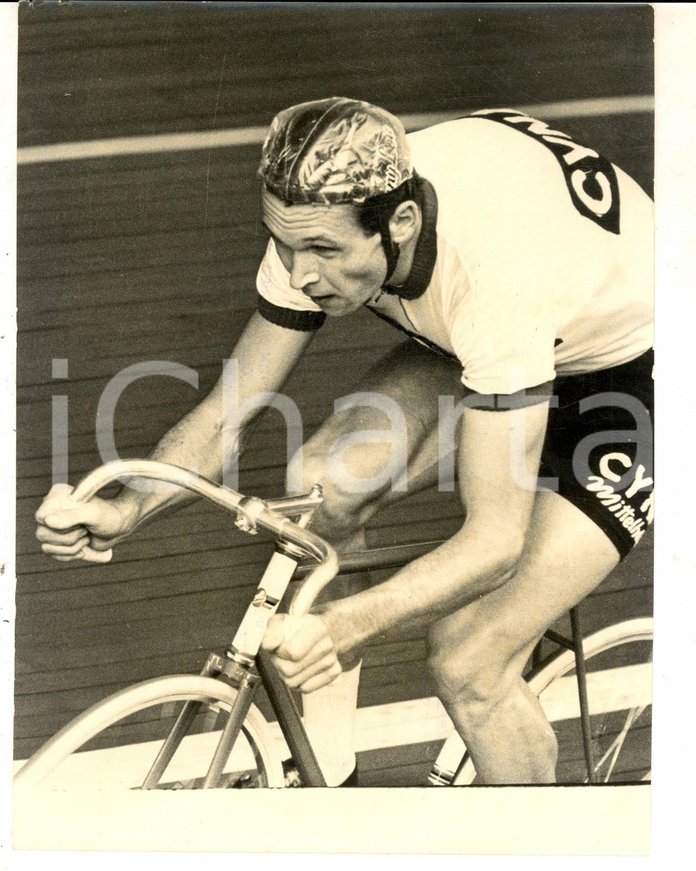 Fotografia d epoca originale 1962 MILANO Mondiali CICLISMO su PISTA  Alfred RUEGG tenta invano il record 1