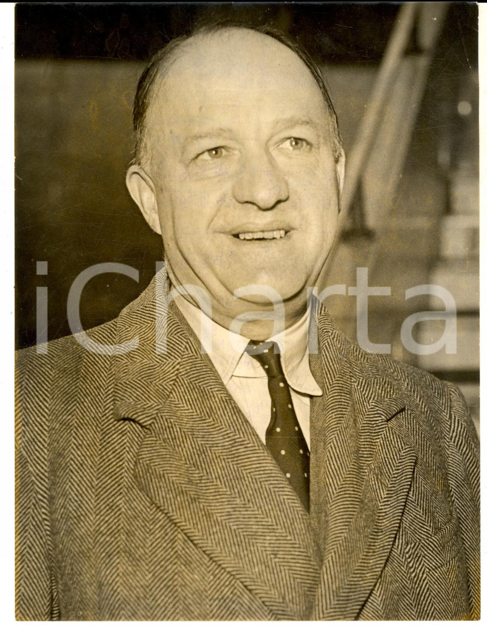 Fotografia d epoca originale 1953 LONDON Rab BUTLER leaves for Finance Minister s conference Photo 15x20 1