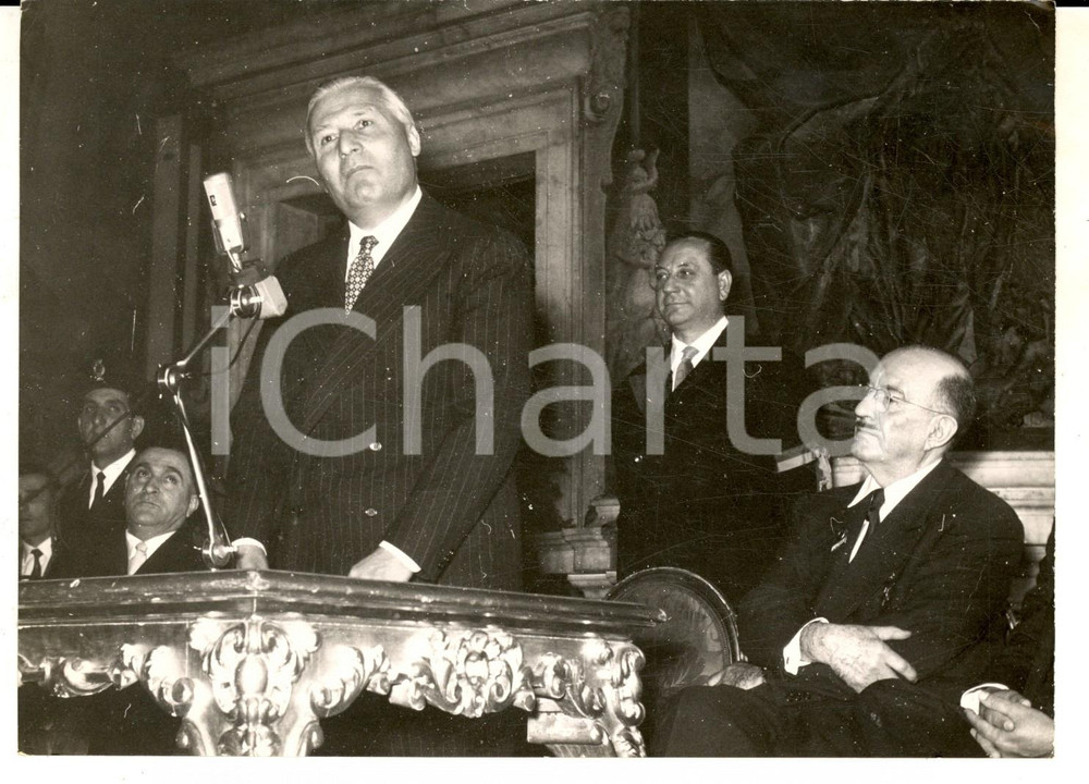 Fotografia d epoca originale 1956 ROMA Ministro Paolo ROSSI inaugura Conferenza per l Educazione Sanitaria 1