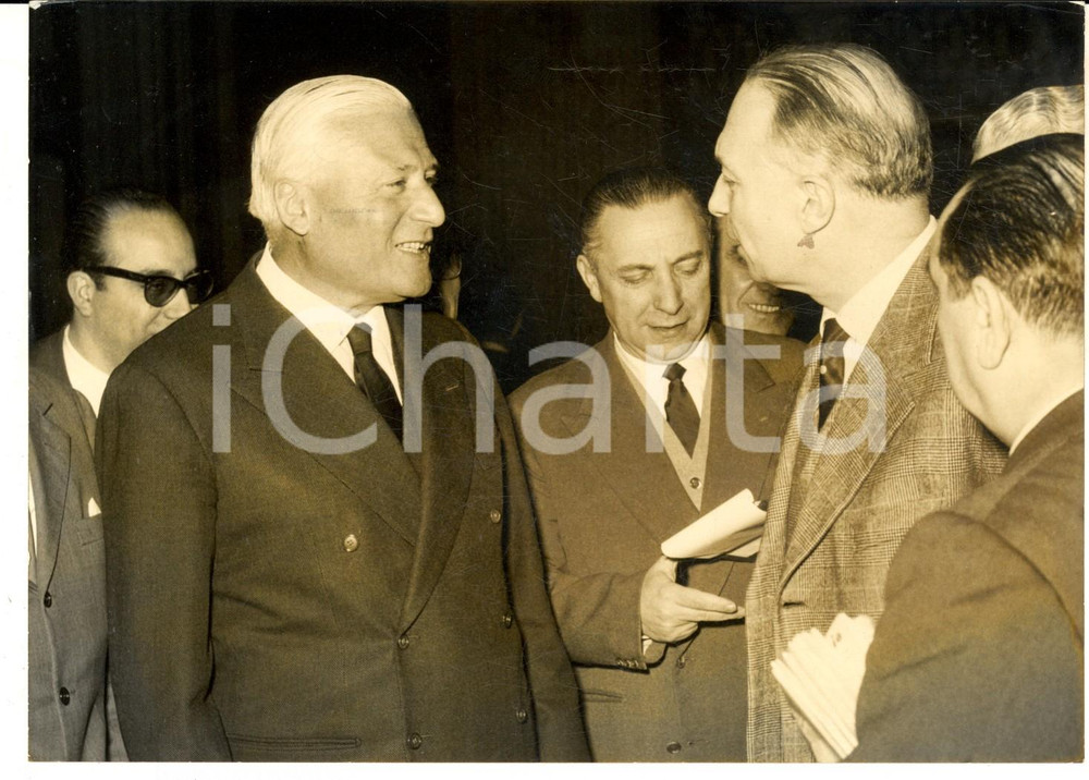 Fotografia d epoca originale 1959 ROMA MONTECITORIO Paolo ROSSI da Antonio SEGNI per le consultazioni Foto 1