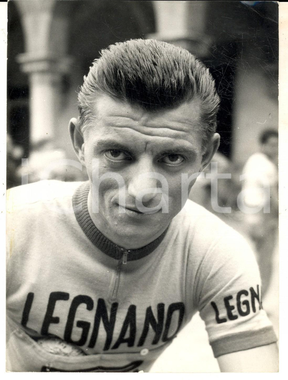 Fotografia d epoca originale 1956 CICLISMO GIRO D ITALIA Remo TAMAGNI in corsa per la LEGNANO Foto 13x18 1