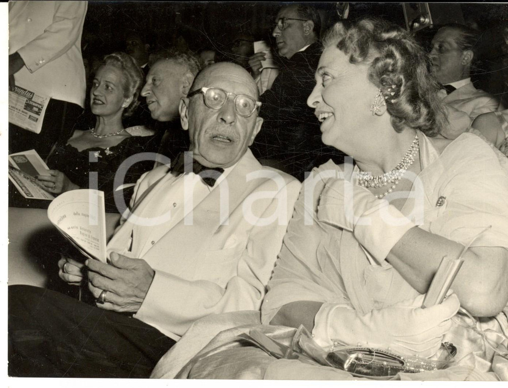 Fotografia d epoca originale 1956 VENEZIA Mostra del CINEMA Igor STRAVINSKIJ all inaugurazione Foto 18x14 1