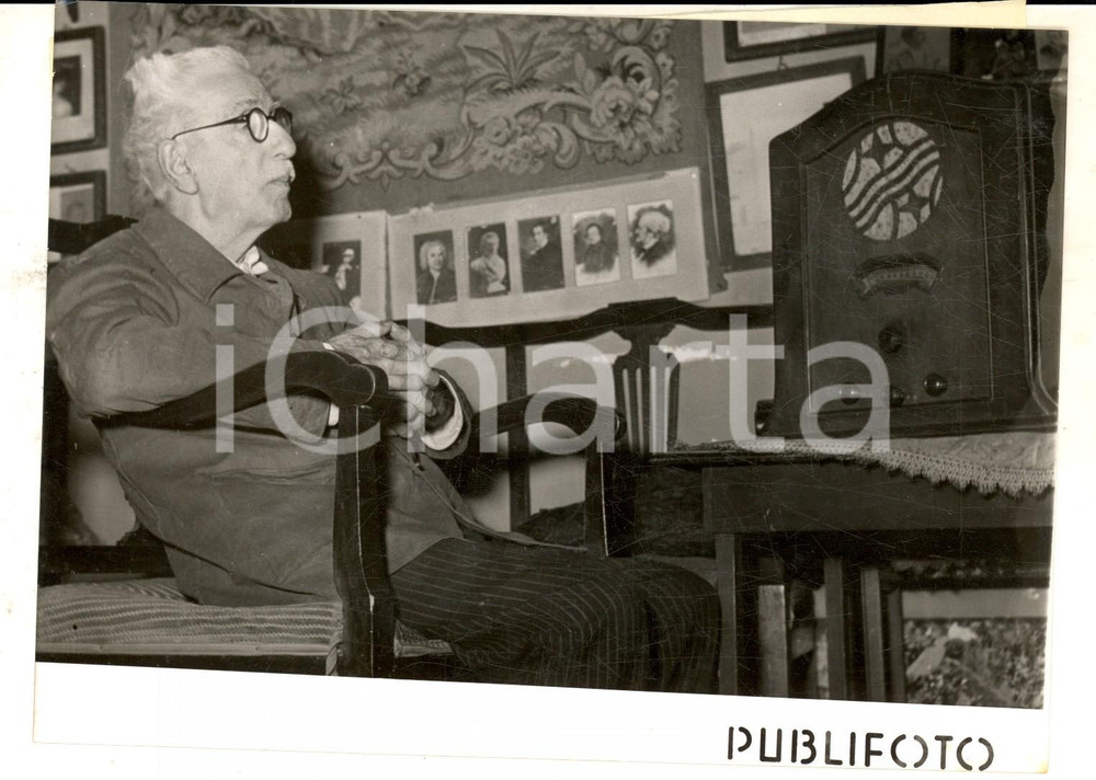 Fotografia d epoca originale 1955 NAPOLI Ritratto di Enrico DE LEVA negli ultimi mesi di vita Foto 18x14 1