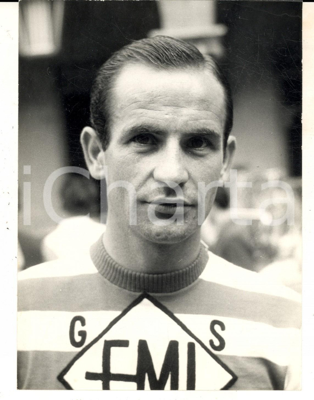 Fotografia d epoca originale 1960 CICLISMO Ritratto di Armando PELLEGRINI corridore per la squadra EMI Foto 1