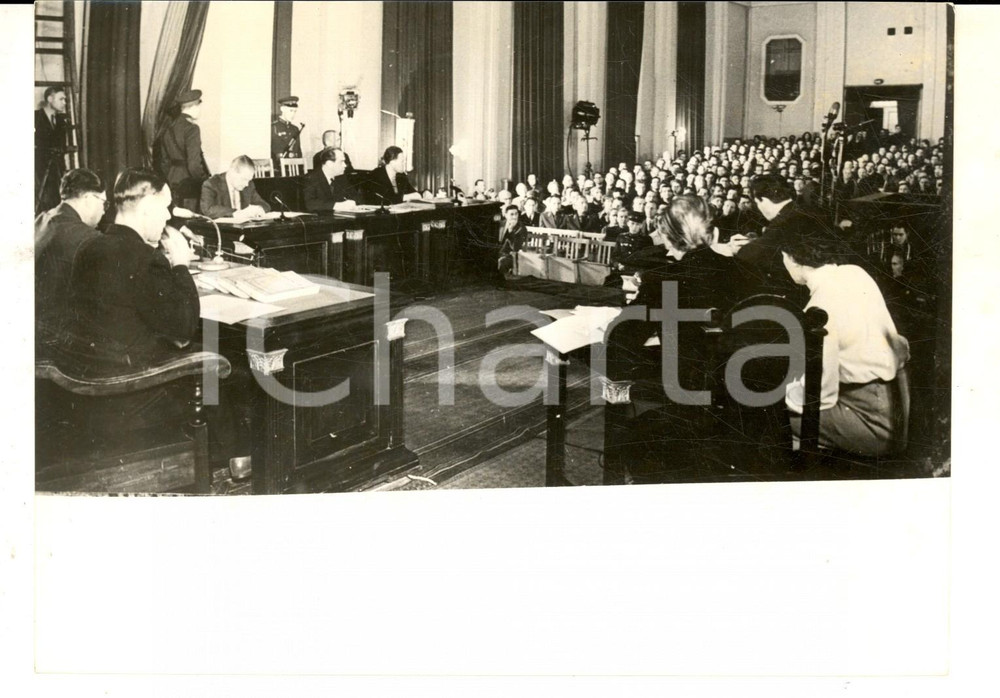 Fotografia d epoca originale 1962 TARTU ESTONIA Processo ai criminali nazisti Karl LINNAS e WICKS Foto 1