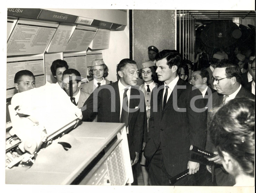 Fotografia d epoca originale 1961 TORINO Gianni AGNELLI accompagna Ted KENNEDY in visita a ITALIA  61 Foto 1
