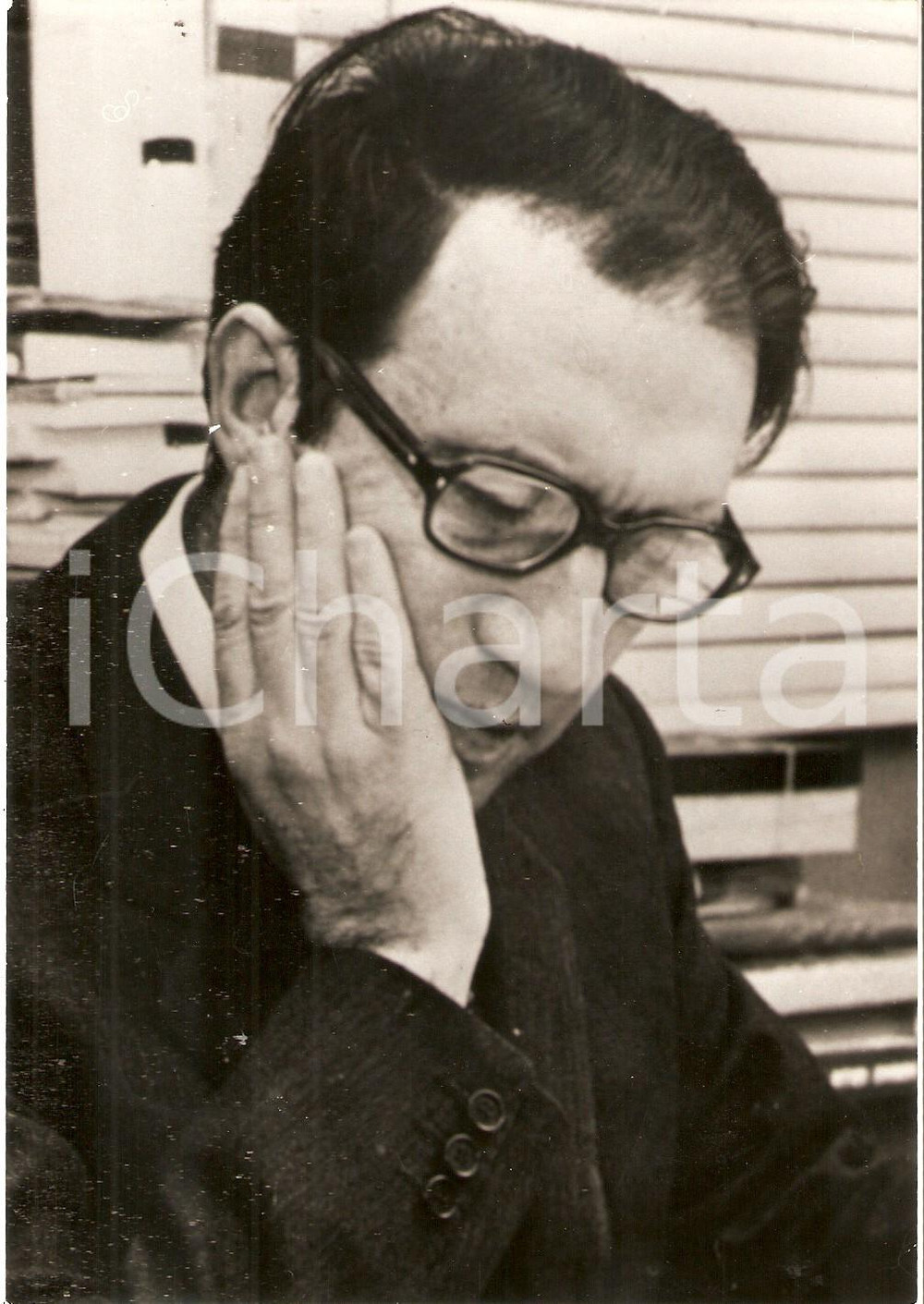 Fotografia d epoca originale 1972 MILANO Pietro OTTONE nuovo direttore del CORRIERE DELLA SERA Foto 18x13 cm 1