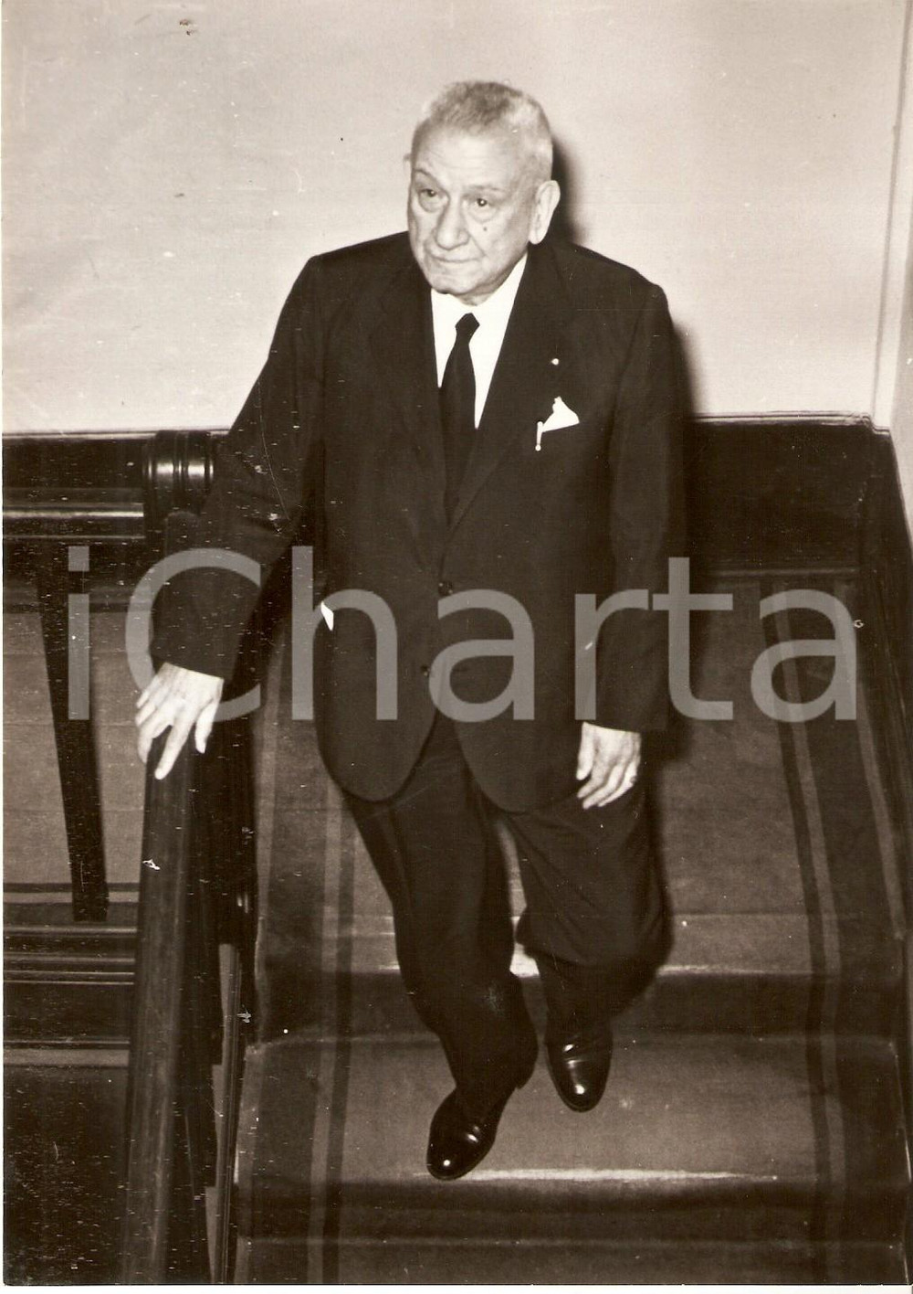 Fotografia d epoca originale 1958 ROMA Raffaele DE CARO alle consultazioni per formazione nuovo Governo Foto 1