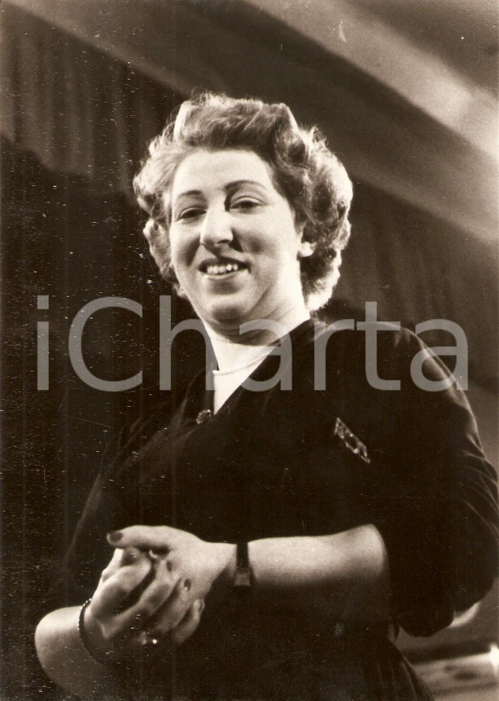 Fotografia d epoca originale 1957 LASCIA O RADDOPPIA Concorrente Mirella CAMPA Foto 13x18 cm 1