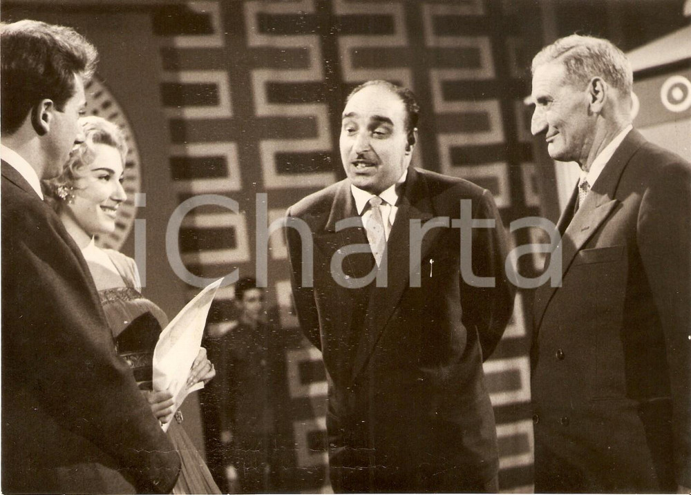 Fotografia d epoca originale 1956 LASCIA O RADDOPPIA Mike BONGIORNO Edy CAMPAGNOLI Luigi GADDINI Foto 1
