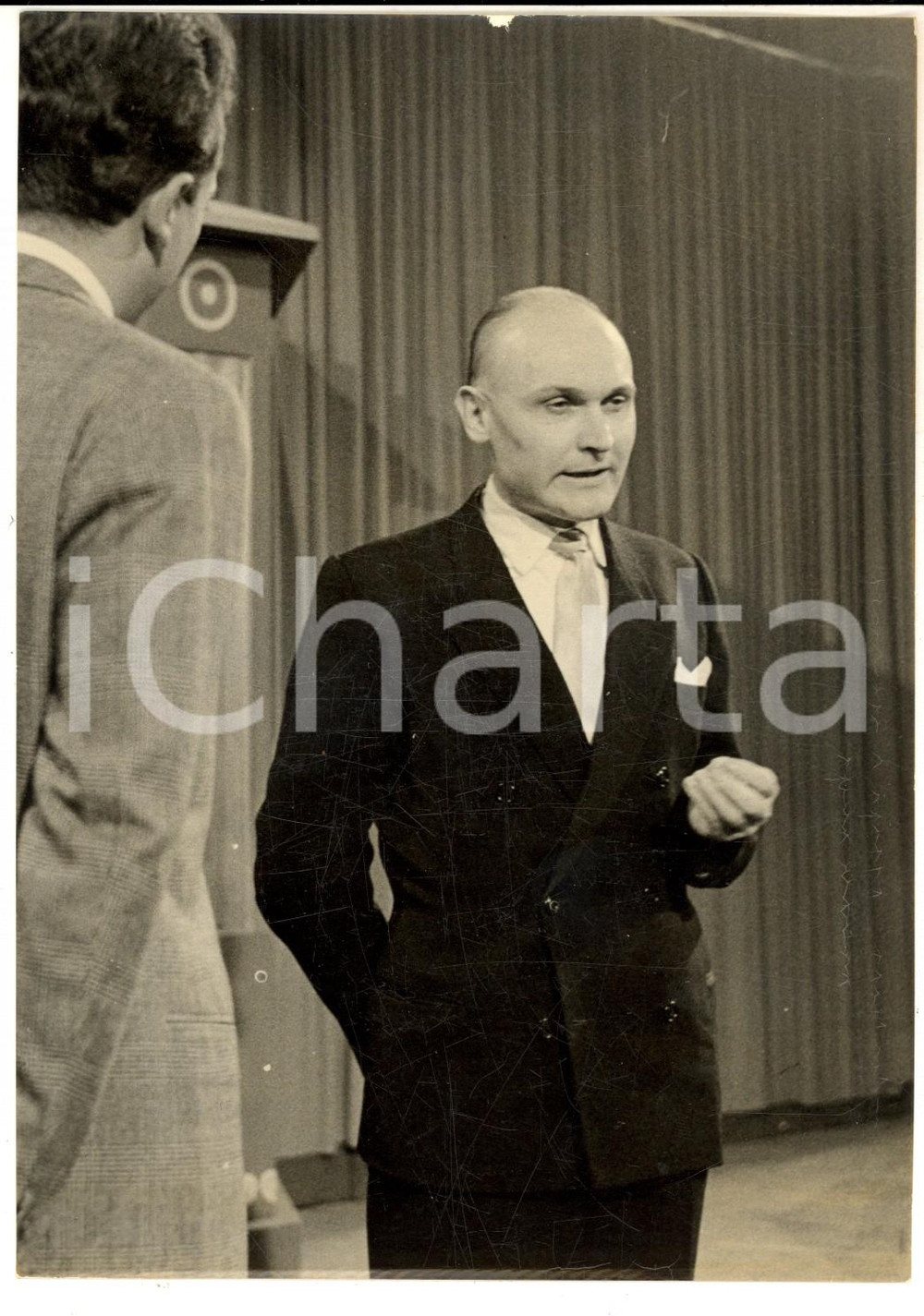 Fotografia d epoca originale 1956 LASCIA O RADDOPPIA Il concorrente Ernesto BOVIO Fotografia 13x18 cm 1