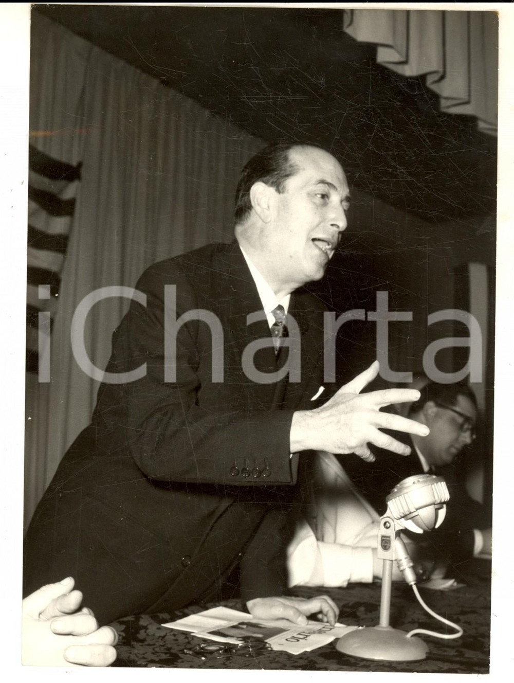 Fotografia d epoca originale 1959 ROCCA DI PAPA Fernando TAMBRONI al convegno del Centro Turistico Giovanile 1