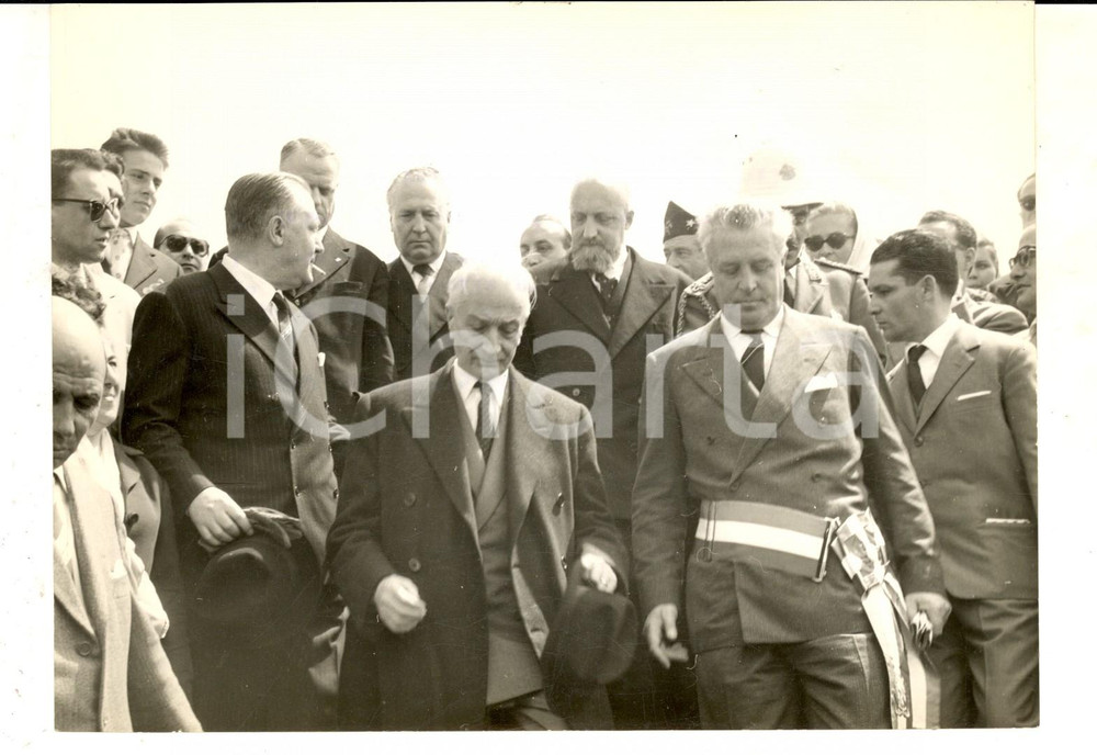 Fotografia d epoca originale 1960 GENOVA Antonio SEGNI e Randolfo PACCIARDI al centenario partenza dei Mille 1