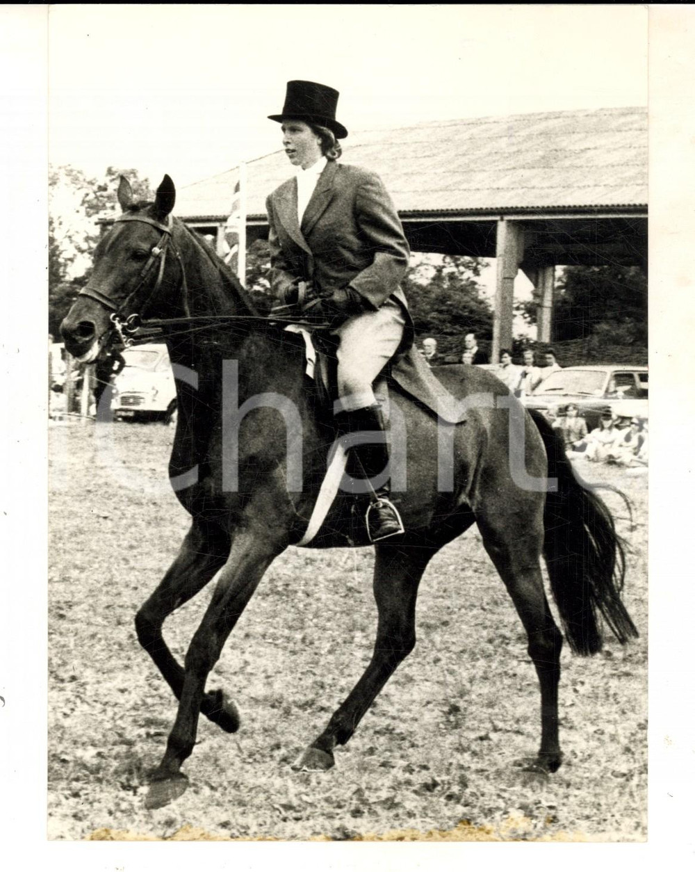 Fotografia d epoca originale 1970 ca BENENDEN Principessa Anna d Inghilterra alla MOAT HOUSE RIDING SCHOOL 1