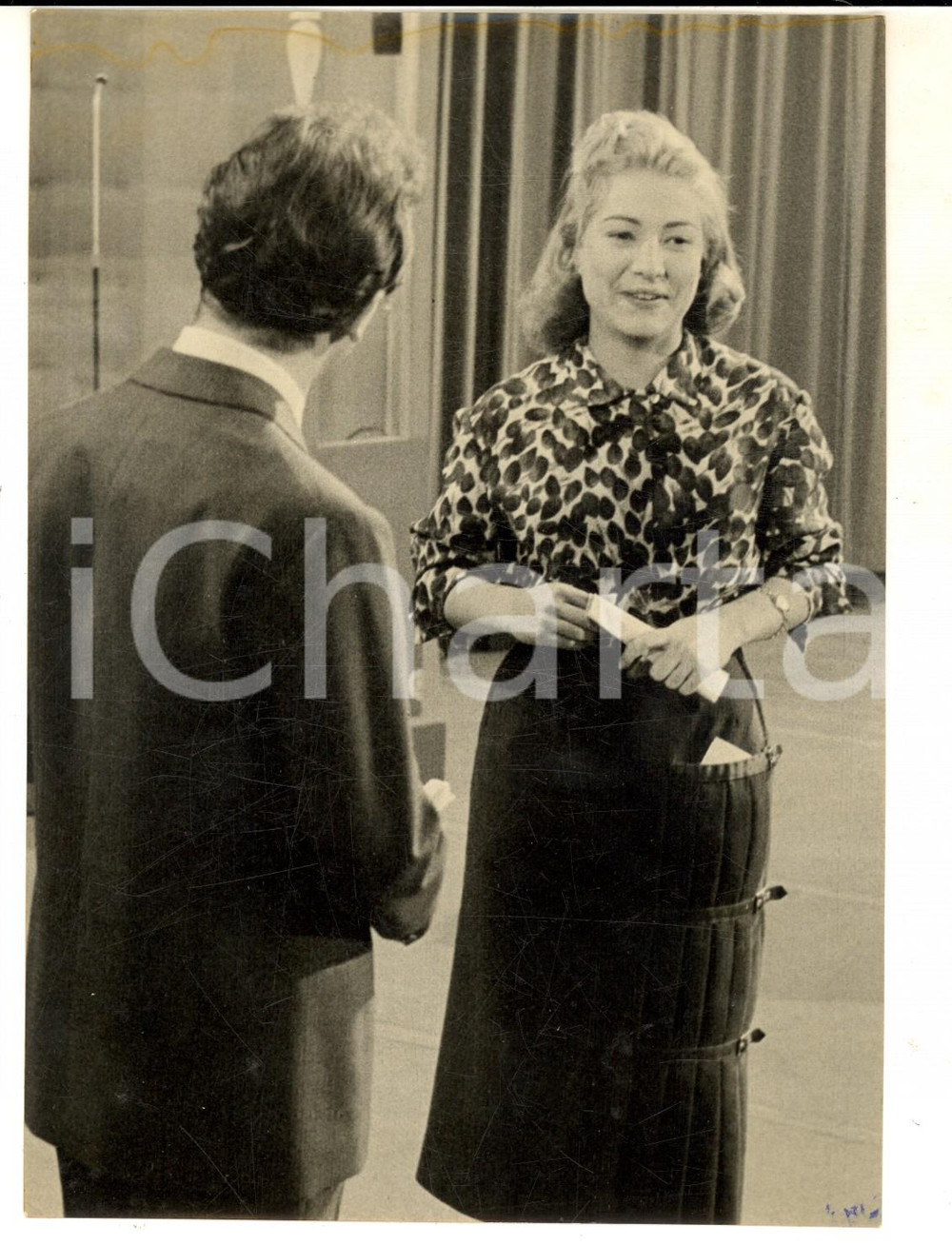 Fotografia d epoca originale 1956 LASCIA O RADDOPPIA Concorrente Antonietta LAMBRONI in gara Foto 13x18 cm 1