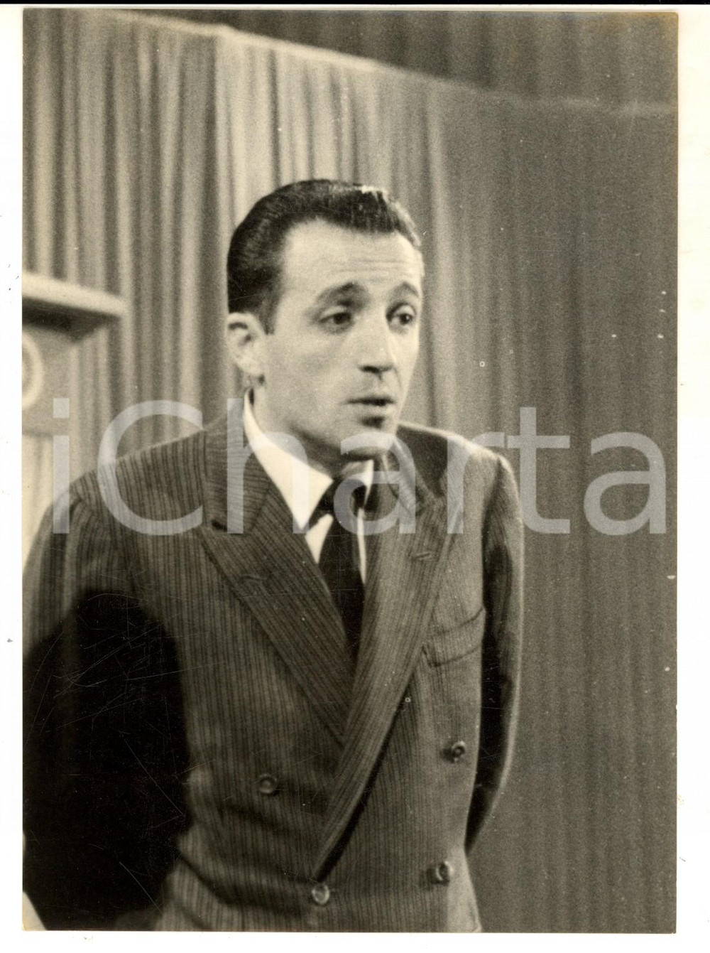 Fotografia d epoca originale 1957 LASCIA O RADDOPPIA Ritratto concorrente Mario SCOGNAMIGLIO Foto 13x18 cm 1
