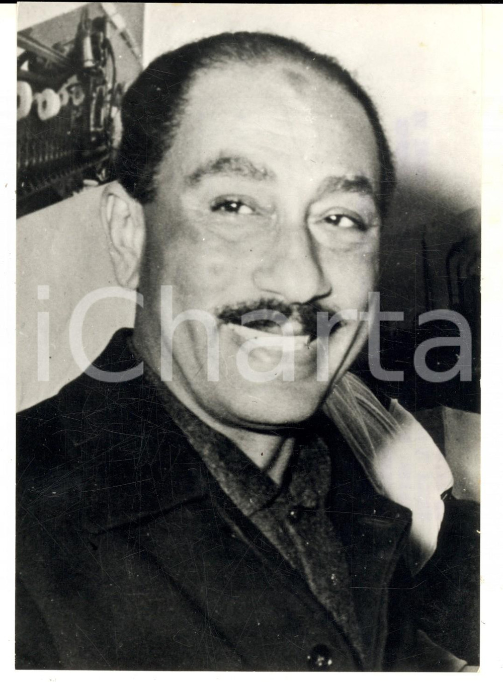 Fotografia d epoca originale 1970 CAIRO EGYPT Portrait of Anwar SADAT president after NASSER Photo 14x18 cm 1