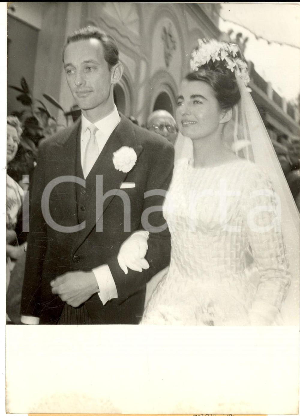 Fotografia d epoca originale 1960 VILLEFRANCHESURMER Nozze Andrea Maria di BORBONEPARMA Marina GACRY Foto 1