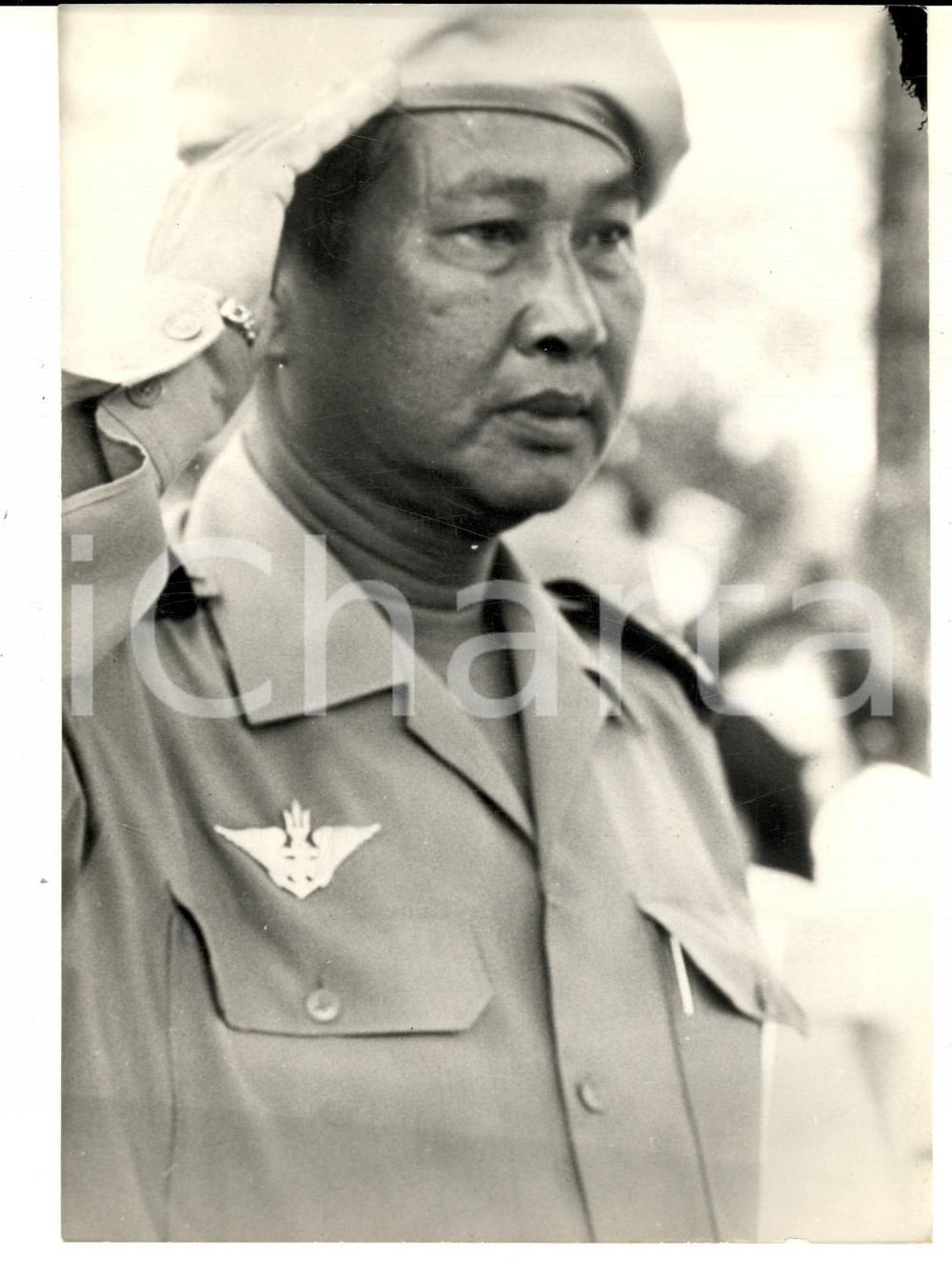 Fotografia d epoca originale 1970 PHNOM PENH Appello del premier gen. LON NOL per aiuti alla CAMBOGIA Foto 1
