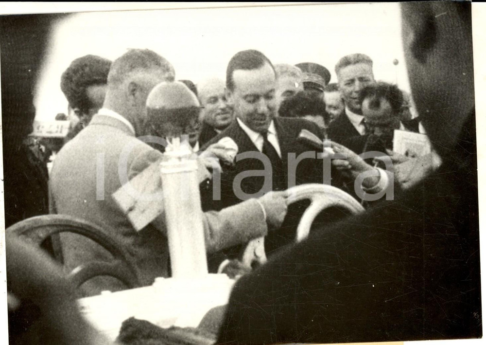 Fotografia d epoca originale 1959 ALGERIE Michel DEBRE  inaugure l olÃ©oduc HASSIMESSAHOUDBOUGIE Photo 1