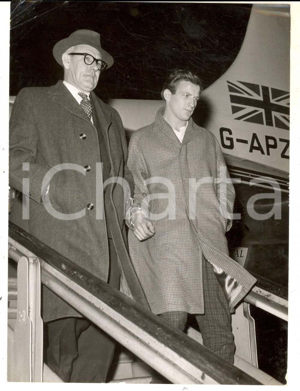 Fotografia d epoca originale 1960 LONDON Arrival of Victor TERRY charged with murder of bank guard Photo 1