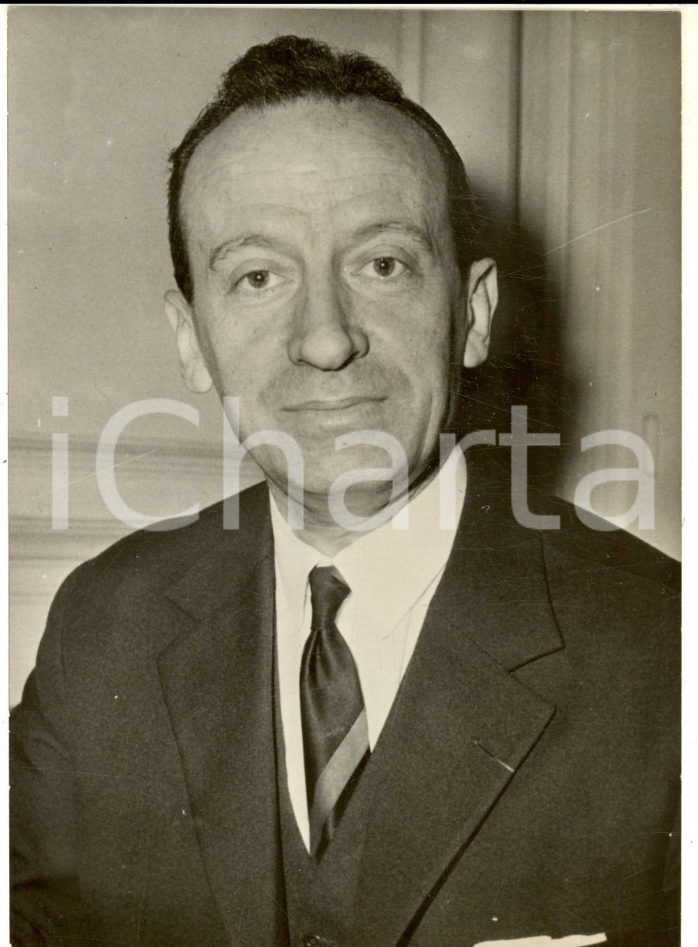 Fotografia d epoca originale 1960 PARIS Portrait de Jacques AUBERT nouveau directeur SuretÃ© Nationale Ã  Alger 1