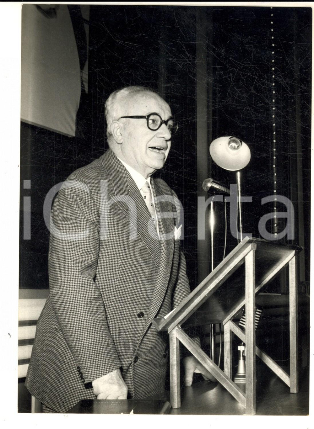 Fotografia d epoca originale 1958 TORINO Ministro Ezio VIGORELLI all inaugurazione dei corsi per trattoristi 1