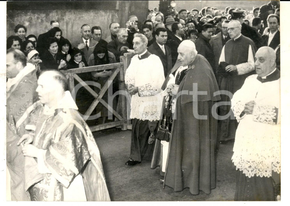 Fotografia d epoca originale 1962 ROMA Chiesa S. ALESSIO  Papa GIOVANNI XXIII al MercoledÃ¬ delle Ceneri 1