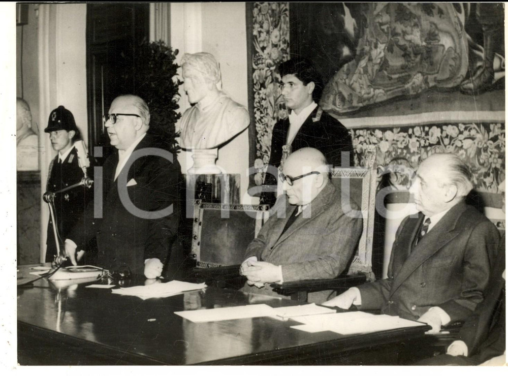 Fotografia d epoca originale 1959 ROMA Guido GONELLA alla riunione del comitato GIUSTIZIA E STAMPA Foto 1