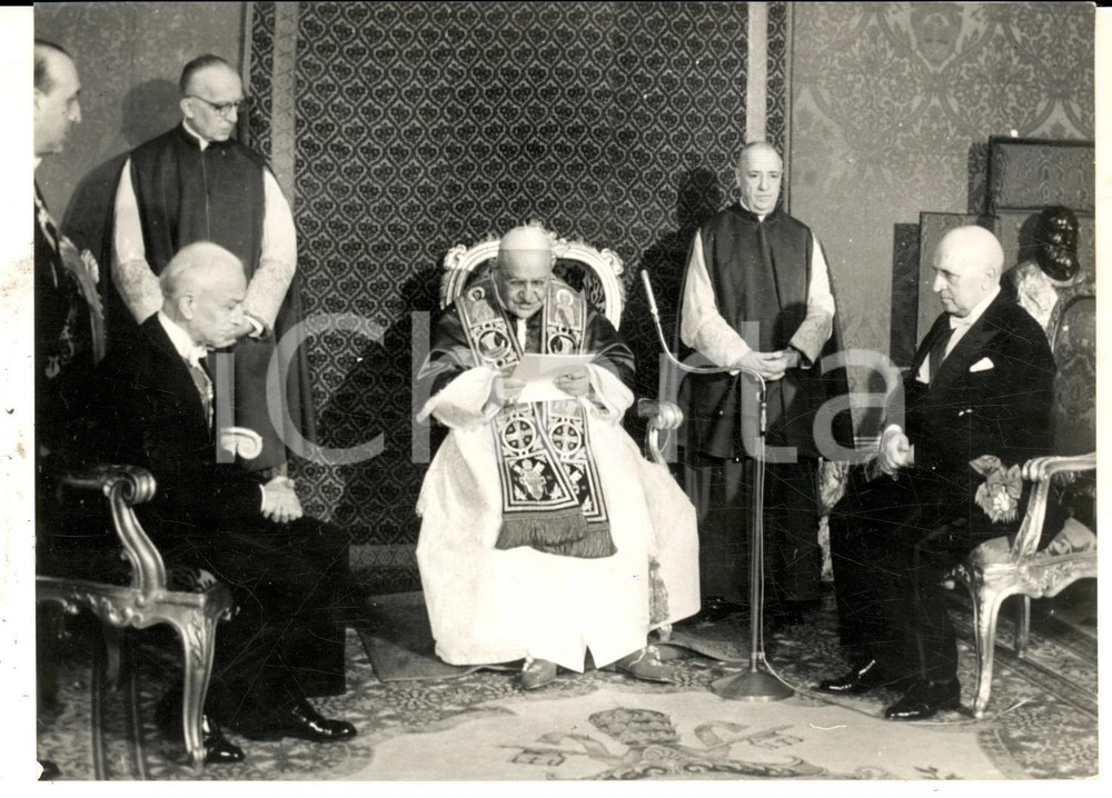 Fotografia d epoca originale 1962 ROMA Papa Giovanni XXIII riceve il presidente Antonio SEGNI Foto 18x13 1