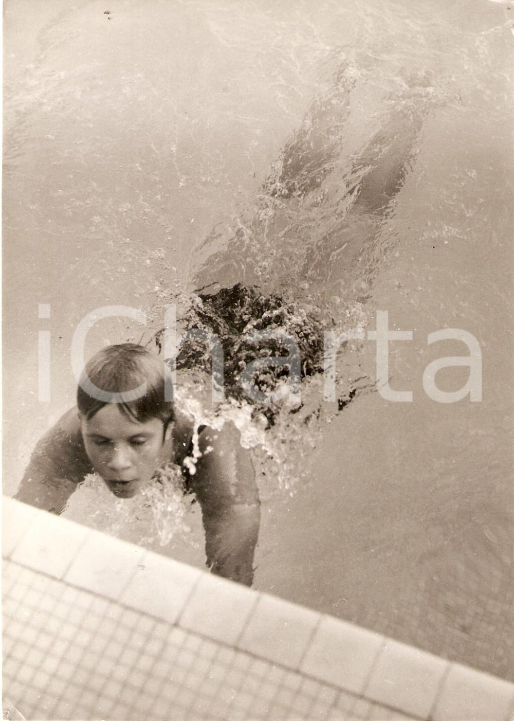 Fotografia d epoca originale 1960 ca NUOTO FEMMINILE Elena ZENNARO durante un allenamento Foto 13x18 cm 1