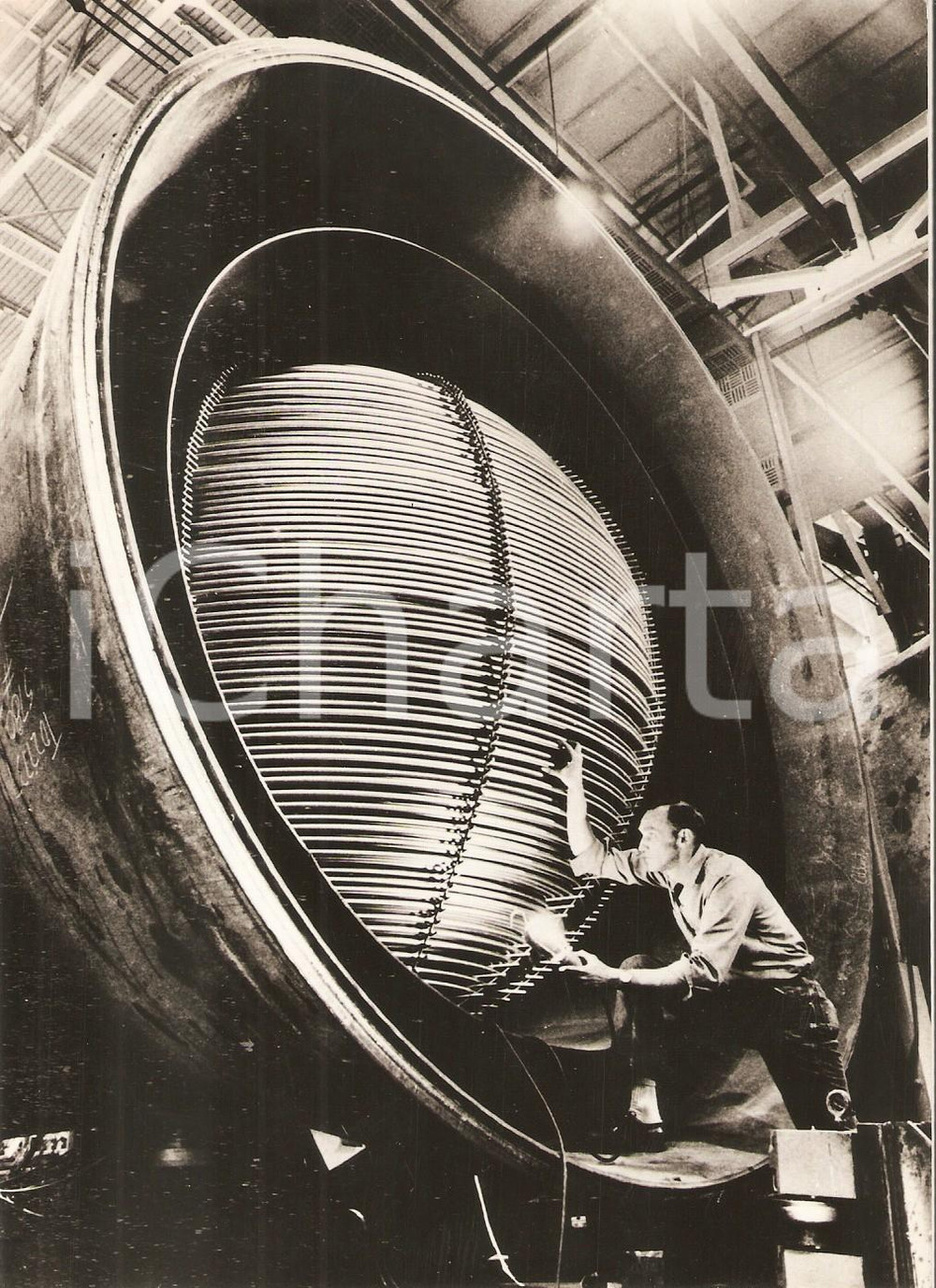 Fotografia d epoca originale 1968 LESTER USA Generatore di vapore prodotto da WESTINGHOUSE per INDIAN POINT 1
