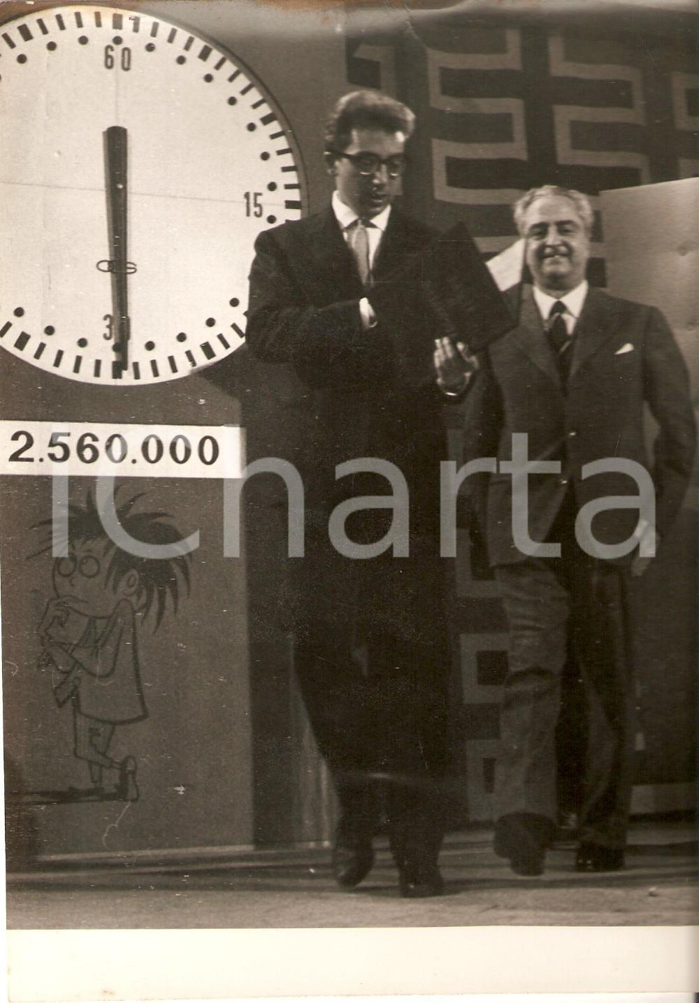 Fotografia d epoca originale 1956 LASCIA O RADDOPPIA Dott. Remo CAPELLI riammesso al quiz Foto 13x18 cm 1