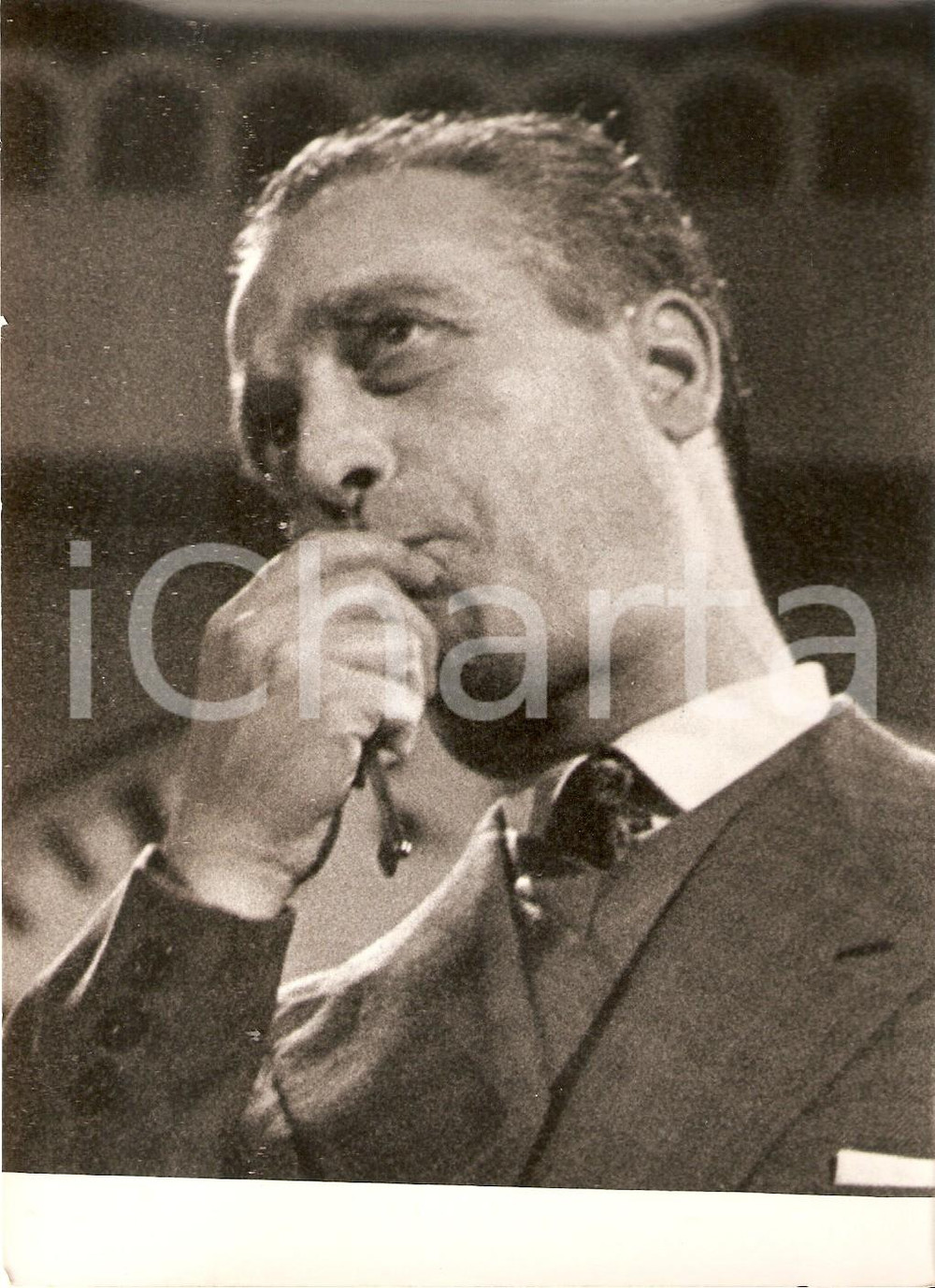 Fotografia d epoca originale 1956 LASCIA O RADDOPPIA Capostazione Ermete POCHETTINI usa fischietto Foto 1