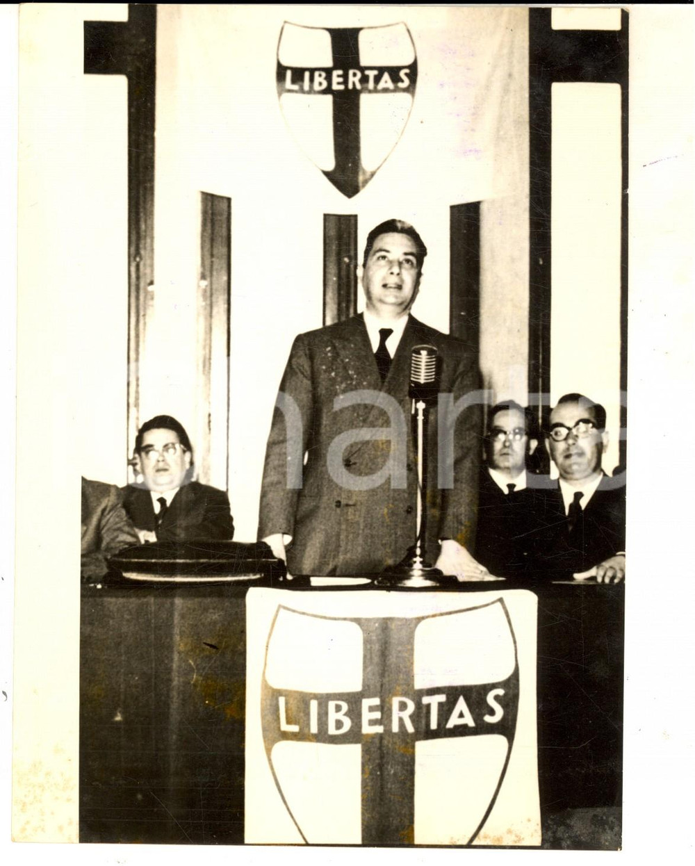 Fotografia d epoca originale 1959 BARI Aldo MORO al primo discorso da segretario DEMOCRAZIA CRISTIANA Foto 1