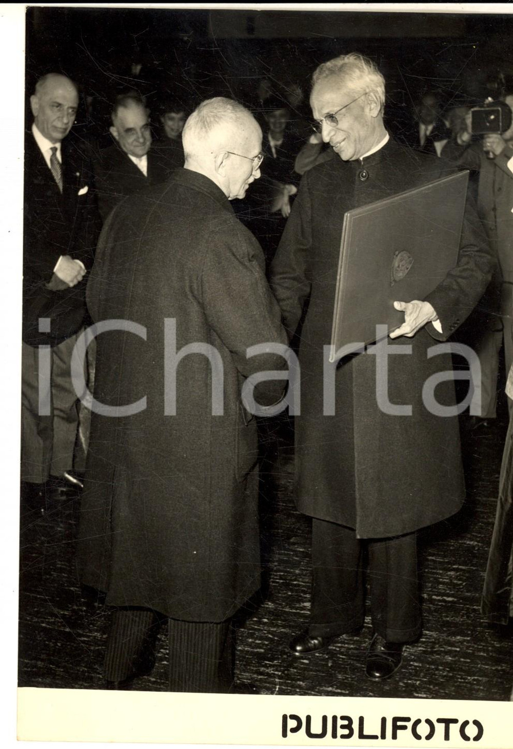 Fotografia d epoca originale 1954 ROMA Vicepresidente Sarvepalli RADHAKRISHNAN riceve laurea ad honorem Foto 1