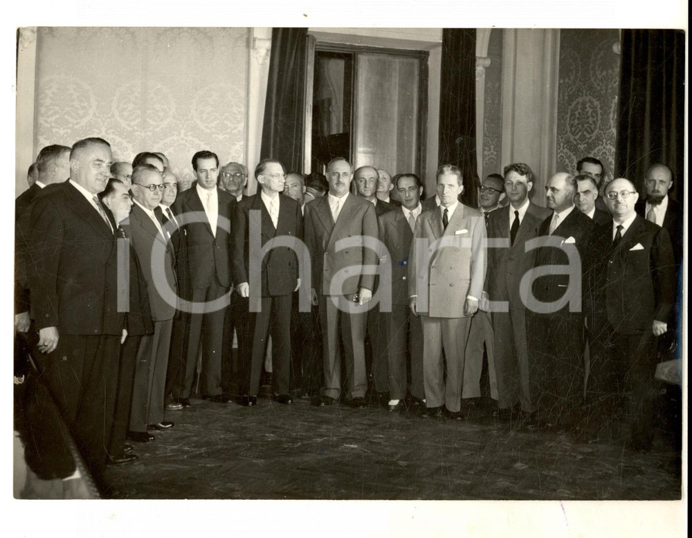 Fotografia d epoca originale 1953 ROMA Sottosegretari del governo DE GASPERI al giuramento Foto 18x13 1