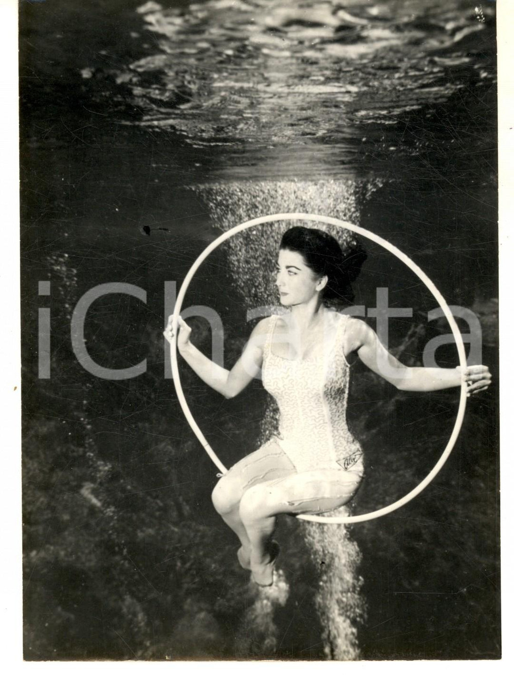Fotografia d epoca originale 1970 FLORIDA Marilyn ALLEN nel teatro sottomarino di WEEKI WACHES Foto 14x18 cm 1