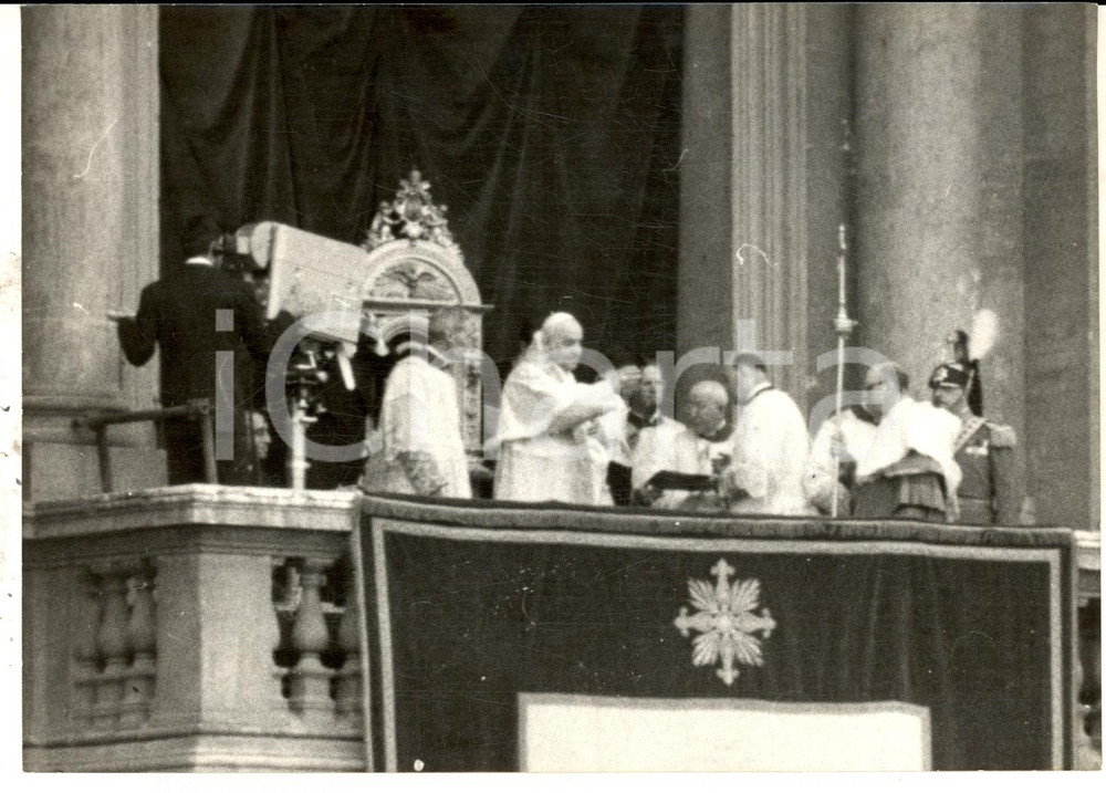 Fotografia d epoca originale 1960 ROMA Papa Giovanni XXIII impartisce Urbi et orbi per Pasqua Foto 18x13 1