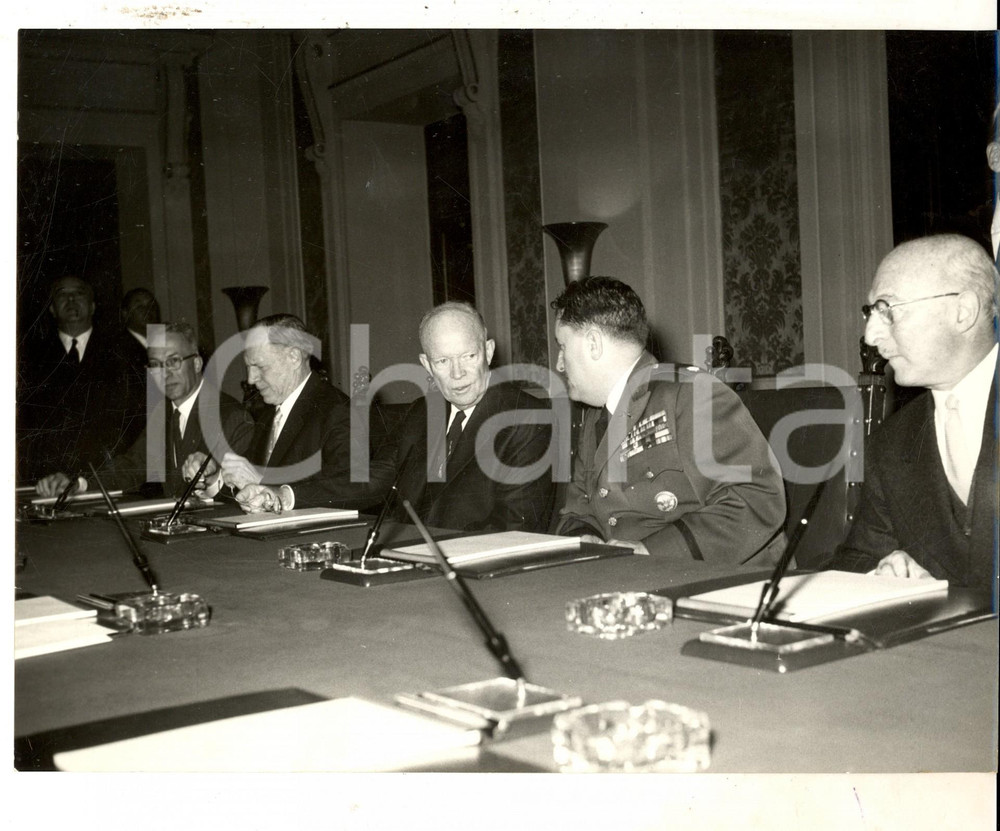 Fotografia d epoca originale 1959 ROMA Dwight EISENHOWER al Viminale per incontro con Antonio Segni Foto 1