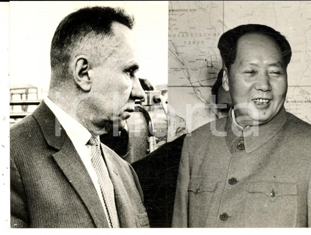 Fotografia d epoca originale 1965 PECHINO CHINA Aleksej KOSIGIN e Mao TSE TUNG a colloquio Foto 1