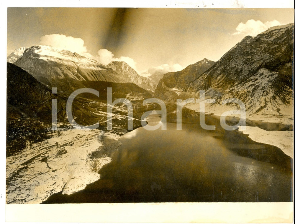 Fotografia d epoca originale 1964 LONGARONE Veduta del paese e della diga del VAJONT  dopo il disastro Foto 1