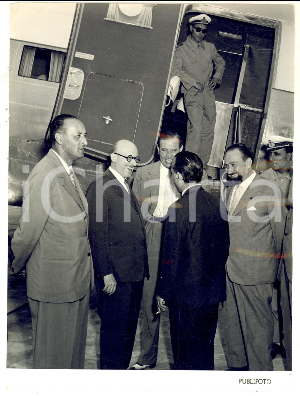 Fotografia d epoca originale 1953 TORINO CASELLE Amedeo PEYRON alle prove del Super Convoir TORINOROMA Foto 1