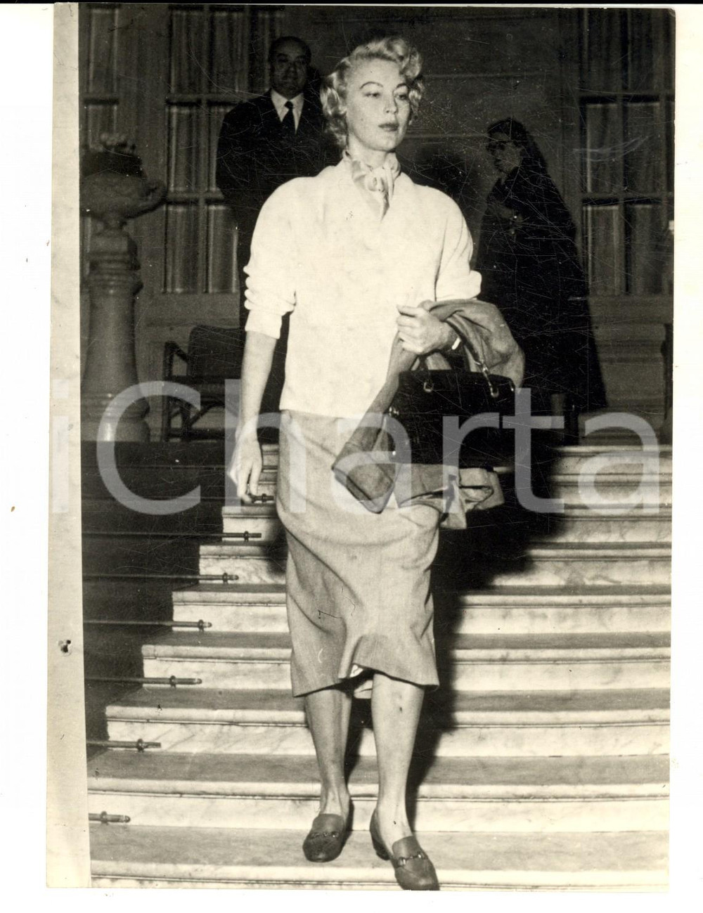 Fotografia d epoca originale 1954 CINEMA Ava GARDNER in Italia per il film La contessa scalza Foto 13x18 1